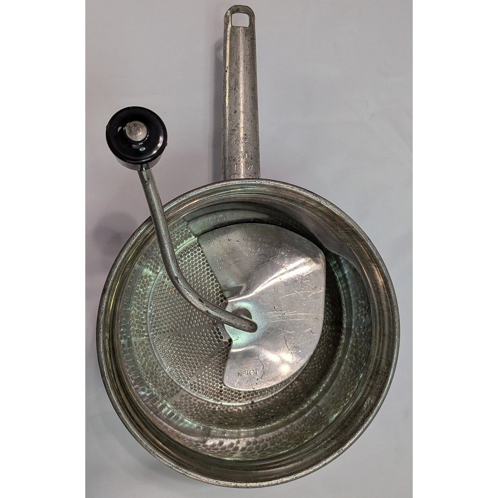 Foley Food Mill Vintage Aluminum Silver Good Manual Hand Crank Kitchen Tool USA